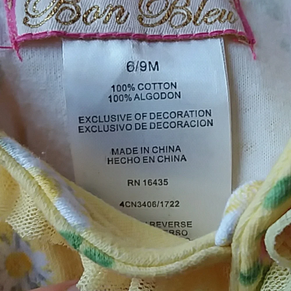 BON BLEU ADORABLE YELLOW THREE PIECE DRESS SET NWT